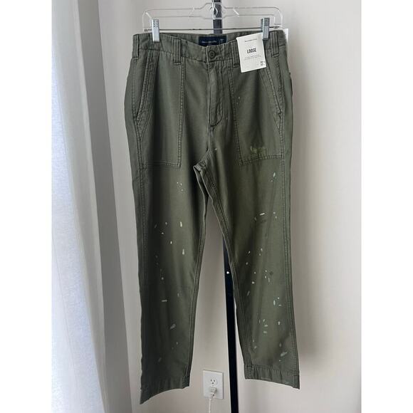 Abercrombie & Fitch Loose Fit Green paint splattered pants NWT - Picture 1 of 5